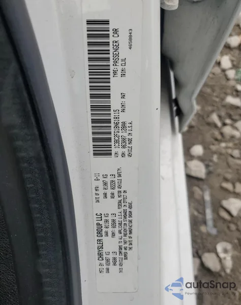 2011 Chrysler 200 Limited из США, поврежденный, VIN 1C3BC2FG1BN618115